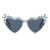 LJCZKA Pearl Heart Sunglasses Women Luxury Love Pearl Sun Glasses Party Festival Shimmering Bling Cat Eye Eyewear (BlackBlack)