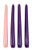 3 Purple and 1 Pink Set of 4 Advent Taper Candles, 7 1/2 Inch