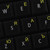 Bulgarian Keyboard Labels ON Transparent Background with Yellow Lettering (14X14)