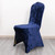 TABLECLOTHSFACTORY Navy Blue Crushed Velvet Spandex Stretch Banquet Chair Cover with Foot Pockets, Fitted Wedding Chair Cover - 190 GSM