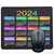 Mouse Pad with Non-Slip Rubber Base, Waterproof Computer Mousepad with Stitched Edges, Mouse Pads for Computers, Laptop, Gaming, Office & Home, 9.5 x 7.8 in (2024 Calendar Black 3)