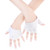 JISEN Women Half Palm Half Finger PU Leather Dancing Punk Gloves White