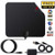 Cerpourt TV Antenna,Indoor Digital Antenna, 4K 1080p 60-100 Miles Range,Powerful HDTV Amplifier Signal Booster HD Freeview with 16.5ft Coax Cable/(Black)