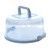 Portable Round Cake Carrier with Handle Pie Saver Cupcake Container 8inch Translucent Dome for Transporting Cakes, Cupcakes, Cookies, Pies, or Other Desserts (Blue)