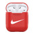 AirPods Case Protective Silicone Cover and OSMspace Skin for Apple Airpods Charging Case (Red)