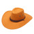 Hat Flat Brim Cowboy Hat for Men and Women Wide Brim Sun Hat Western Style Cowboy Hat Orange