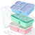 TEVIKE Bento Lunch Box for kids-4 Pack, Meal Prep Container Microwave Safe, Lunch Box of 4-Compartment, Bento Box Adult Lunch Box, Snack Box Containers, Dishwasher (CA-Wheat-W/G/P/C)