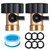 warino Heavy Duty Brass Shut Off Valve Garden Hose Shut Off Valve Garden Hose Connector (2PCS) +4 Extra Pressure Washers