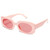 VANLINKER Rectangle Sunglasses for Women Retro Trendy Fashion Eyewear Narrow Thin Square Frame UV400 Protection VL9624 Pink Frame/Pink Lens