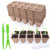 TIMEDIARY 100 Cells Peat Pots Seed Starter Tray,10 Packs Biodegradable Seed Starter Pots Organic Germination Seedling Pots Plant Starter Trays with 15 Pcs Plant Labels for Vegetables Herbs