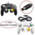 GameCube Controller 2 Pack,New Version Classic Wired NGC Controller Compatible with NTD GameCube,Wii U, PC,Switch,WII,Super Smash Bros Ultimate NS Wired GameCube Controllers (Mix: Black 1pc+White 1pc)