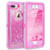 for iPhone 7 Plus Case Glitter 3D Bling Sparkle Flowing Liquid Transparent 3 in 1 Shockproof TPU Silicone Core + PC Frame Protective Defender for iPhone 8 Plus/7 Plus/6s Plus - Pink