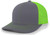 Pacific Headwear Standard Trucker Snapback Cap, Graphite/Neon Green/Graphite