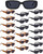 Aeergured 20 Pairs Rectangle Sunglasses Trendy Small 90s Retro Y2K Glasses for Women Men Vintage Square Party Sunglasses