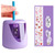 Electric Pencil Sharpener - AZLNRMU Cute Design Pencil Sharpener with Pencil Saver Suitable for Colored Pencils(6-8.5mm), Blade to Fast Sharpen, Gift for Students/Primary School/Office (Purple)