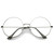 zeroUV - Classic Oversize Slim Metal Frame Clear Flat Lens Round Eyeglasses 56mm (Silver/Clear)
