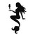 Overly Attached Decals Mermaid with Seahorse Vinyl Decal for Car Truck Glass Window Laptop Electronics - 5" Black