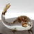 Sansukjai Whale Miniature Figurines Animals Hand Blown Glass Art 22k Gold Trim Collectible Gift Decorate, Clear Gold