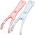 2pcs Dental Floss Holder Handle Reusable Floss Handle Replacement Reach Flosser Refill Heads Dental Back Teeth Floss Picks Flossing Threaders Sticks (Pink+ Blue)