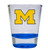 R and R Imports Michigan Wolverines 2 ounce Color Shot Glasses Blue