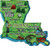 Louisiana - Acrylic State Map Refrigerator Magnet