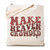 TSIIUO Women's Make Heaven Crowded Jesus Canvas Tote Bag Christian Bible Verse Reusable Shopping Bag Religious Gifts White