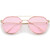 zeroUV Modern Slim Temples Brow Bar Rimless Colored Flat Lens Aviator Sunglasses 59mm (Gold/Pink)