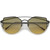 zeroUV - Women's Semi Rimless Metal Brow Bar Round Colored Flat Lens Cat Eye Sunglasses (Black/Brown Gradient)