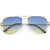 zeroUV - Modern Open Metal Double Crossbar Gradient Flat Lens Aviator Sunglasses 55mm (Gold/Blue Yellow)