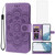 Bohefo Case for Galaxy S23/Samsung S23 SM-S911U Wallet Case with Tempered Glass Screen Protector, Mandala Leather Flip Credit Card Holder Stand Phone Cover Cases for Samsung Galaxy S23 5G Purple