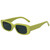 BOJOD Trendy Rectangle Sunglasses for Women Men Green Chunky Frame 90s Y2K Rectangular Sunglasses Green