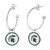 Match-Up Promotions NCAA Michigan State Spartans Half Hoop Earrings, Silver