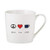 SB Design Studio B4400 Sips Bone China Cafe Mug/Coffee Cup, 14-Ounce, Peace Love