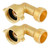 Garden Hose Connector 90 Degree Brass Garden Hose Elbow Solid Brass Adapter (2Pcs)+ Extra 4 Sealing Washers Rings 90 Degree Garden Hose Elbow 2 Pack