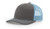Richardson 112 Trucker Hat Structured Classic Adjustable Snapback Mesh Cap (Charcoal/Columbia Blue)