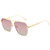 BUTABY Retro Sunglasses for Women Men Vintage Oversized Square Sun Glasses Classic Polarized Shades Large Metal Frame UV400 Gold Pink 2.0