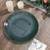 TABLECLOTHSFACTORY 10 Pack | 10" Glossy Hunter Emerald Green Round Plastic Dinner Plates With Gold Rim, Disposable Party Plates