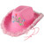 CoFashion Pink Light Up Cowgirl Hat with Feather Pink Fluffy Cowboy Hat with Tiara Crown, Disco Cowboy Hat with Flashing Lights Preppy Hat for Halloween Western Country Concert Costume Birthday Party