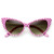 zeroUV - Women's Retro Polka Dot Oversize Cat Eye Sunglasses 54mm (Pink-White/Smoke Gradient)