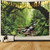 Sevenstars Rainforest Landscape Tapestry Wall Hanging Green Forest Tapestry Road Trees Tapestry Nature Scenery Misty Tapestry for Bedroom Living Room