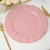 TABLECLOTHSFACTORY 10 Pack | 11" Dusty Rose Hard Plastic Dinner Plates With Gold Ruffled Rim, Large Heavy Duty Disposable Dinnerware