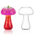 WHJY Mushroom Glass Cups, Creative Cocktails Glasses Mushroom Cup, Wine glass,Glass Goblet Drink Cup, Fun Martini Glasses 2 pack for Bar