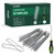 CEWOR Landscape Staples Set, 100pcs 6 Inches 11 Gauge Stakes and Pick Hook, Galvanized Garden Stakes Landscaping Staples and SOD Pins Lawn Stakes for Weed Barrier Fabric