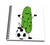 3dRose Funny Cute Pickle Playing Soccer Sports Cartoon Mini Notepad, 4" x 4"