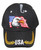 USA Waving Flag Eagle Adjustable Embroidered Baseball Hat Cap (Patriotic Branches Black)