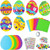 Juaugusep Foam Easter Egg DIY Craft Kit, Easter Themed Foam Egg Stickers Art Kit, Kids Party Favors Easter Spring Classroom Activity Art Project