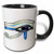 3dRose 167472_4 Opalite Eye of Ra Egyptian Pagan Art Ceramic Mug, 11 oz, Black/White