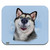 Siberian Husky Dog Selfie Low Profile Thin Mouse Pad Mousepad