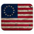 Rustic Betsy Ross 1776 Distressed American Flag Low Profile Thin Mouse Pad Mousepad