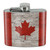Rustic Distressed Canada Flag on Wood Stainless Steel 5oz Hip Drink Kidney Flask